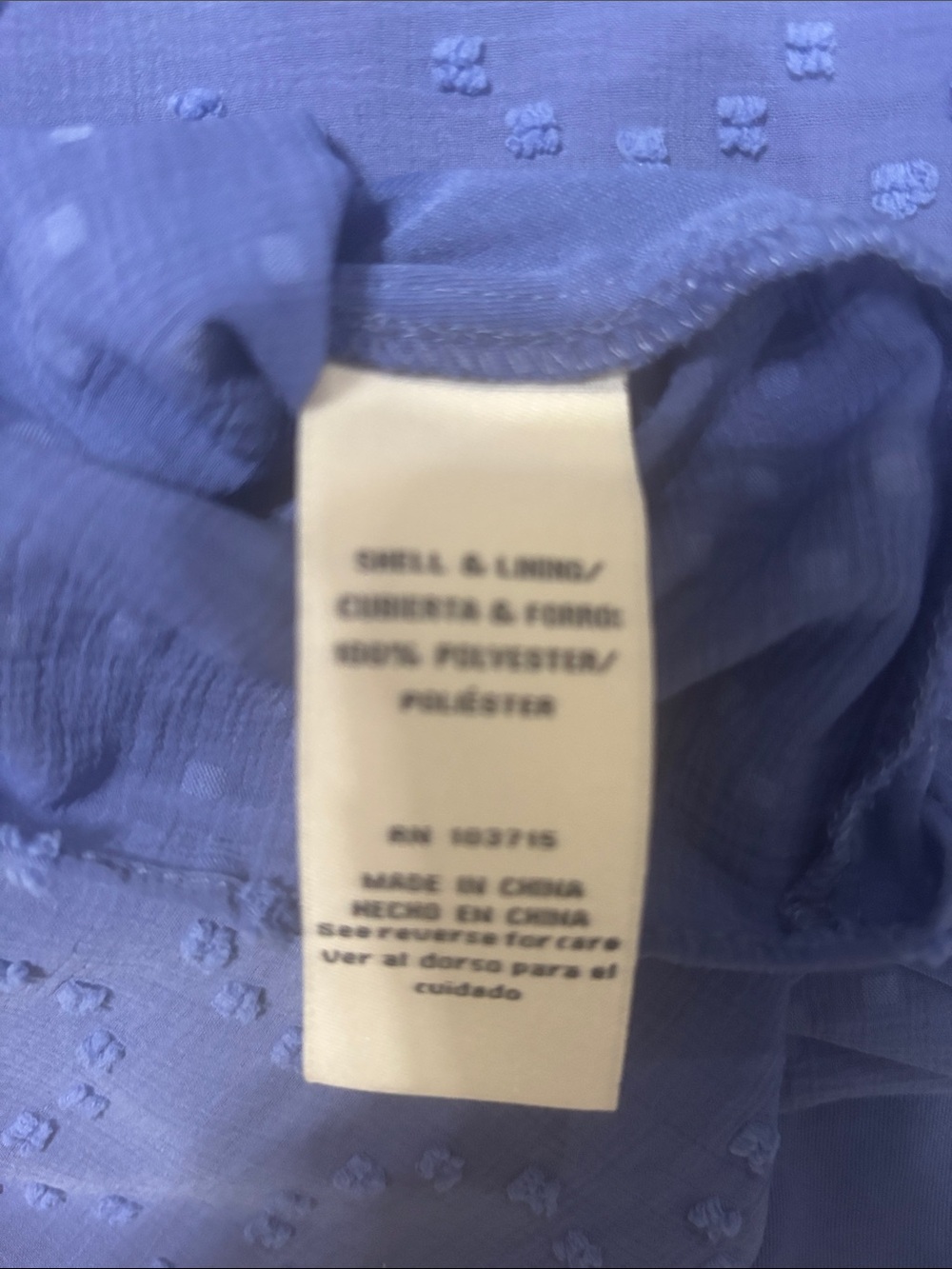 Zac & Rachel Blue Flutter Sleeve Swiss Dot Blouse - Picture 6 of 8